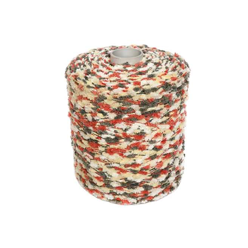 Romfarget polyester fancy pom pom garn tannbørste strikkegarn